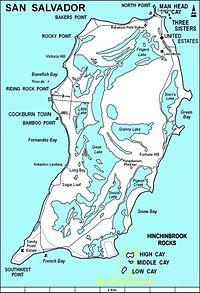 Map of San Salvador Island