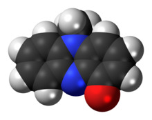 Space-filling model of the pyocyanin molecule
