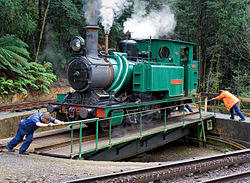 Locomotive no. 3 on the West Coast Wilderness Railway