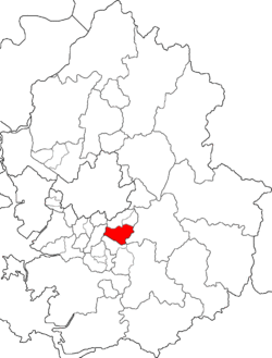 Map of Gyeonggi highlighting Bundang-gu.