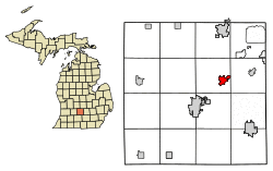Location of Potterville, Michigan