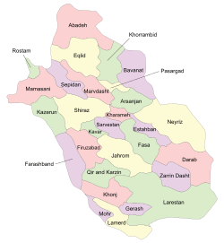 Location in Fars Province