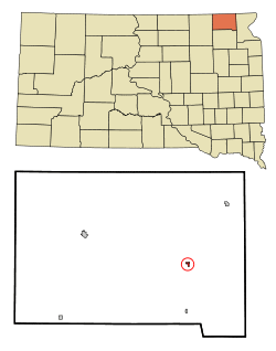 Location in Marshall County and the state of South Dakota