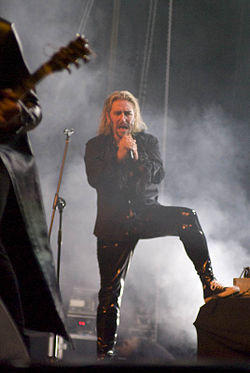 Vikström live with Therion in 2008.