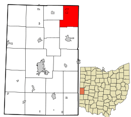Location in Darke County and the state of Ohio.