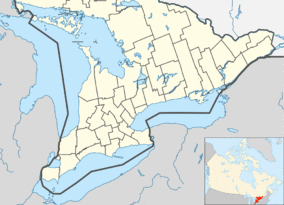 Map showing the location of Presqu'ile Provincial Park