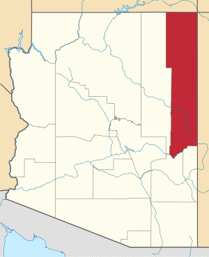 Map of Arizona highlighting Apache County
