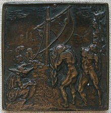 Caradosso, scena della Gomena di Plauto, 1485 circa.JPG