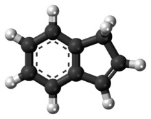 Ball-and-stick model of the indene molecule