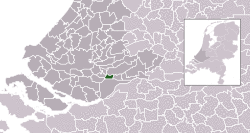 Highlighted position of Papendrecht in a municipal map of South Holland