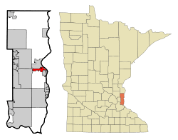 Location of the city of Oak Park Heights within Washington County, Minnesota