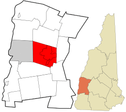 Location in Sullivan County and the state of New Hampshire