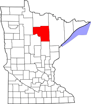 Map of Minnesota highlighting Itasca County