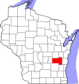 Map of Wisconsin highlighting Fond du Lac County