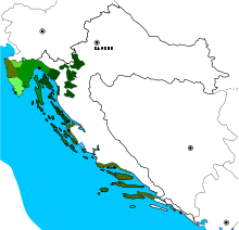 Croatia Dialects Cakavian.svg