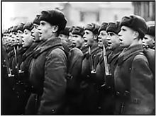 Moscow Strikes Back 11-25 cheering Red Army parade, bayonets fixed.jpg