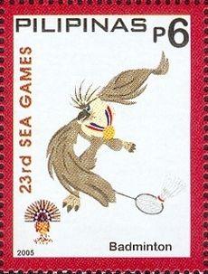 Southeast Asian Games 2005 stamp of the Philippines Badminton.jpg