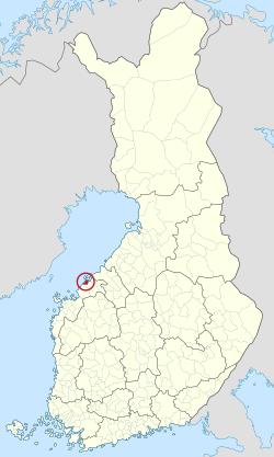Location of Jakobstad in Finland