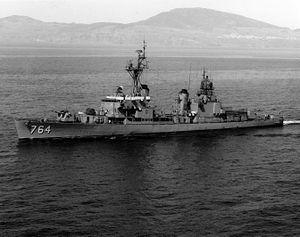 USS Lloyd Thomas (DD-764) at sea in the 1960s