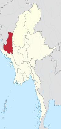 Location of Chin state, Myanmar