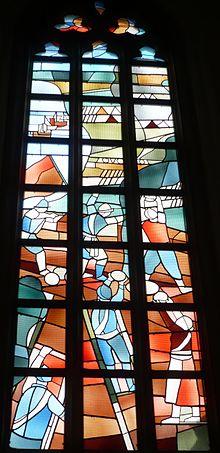 Haarlem Bavokerk grote markt- beleg raam - friso ten holt 1980.jpg