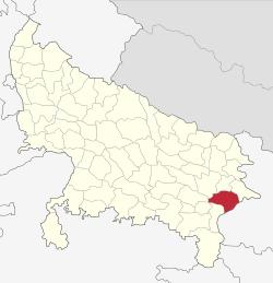 Location of Ghazipur district in Uttar Pradesh