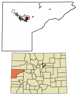 Location of the Fruitvale CDP in Mesa County, Colorado.