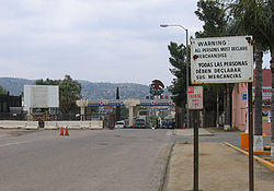 Mexico–United States border crossing from Tecate, California