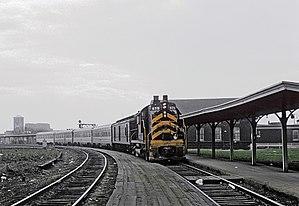 NKP RS36 875 at Englewood Union Station, Chicago, IL Train 5, The City of Chicago, on April 21, 1965 01 (24689049092).jpg