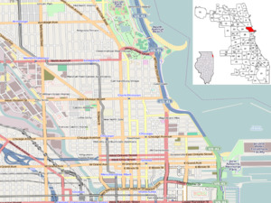 Chicago station is located in Near North Side, Chicago