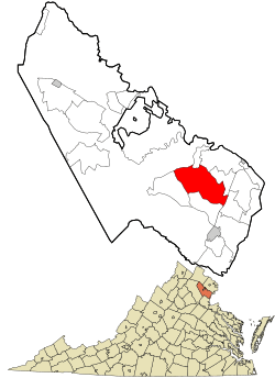 Location in Prince William County and the state of Virginia.