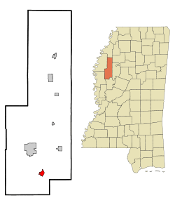 Location of Inverness, Mississippi
