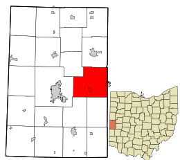 Location in Darke County and the state of Ohio.
