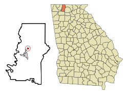 Location in Murray County and the state of Georgia