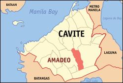 Map of Cavite with Amadeo highlighted