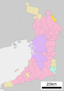 Location of Shimamoto in Osaka Prefecture