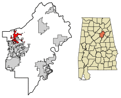 Location of Springville in St. Clair County, Alabama.