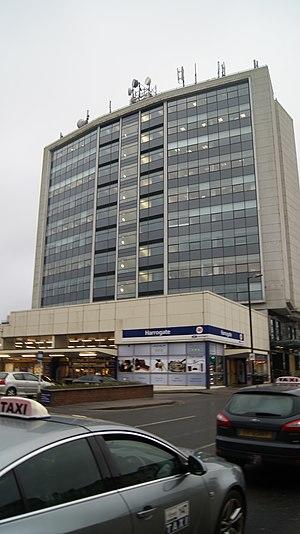 Harrogate railway station and office block (25th February 2013).JPG