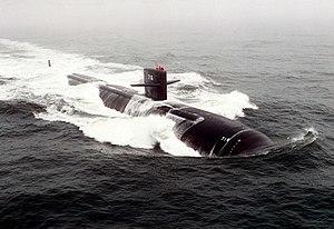 USS Salt Lake City (SSN-716) underway at sea, in 1984 (6443295).jpg