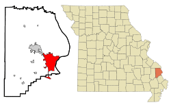Location of Cape Girardeau within County and State