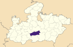Location of Hoshangabad district in Madhya Pradesh