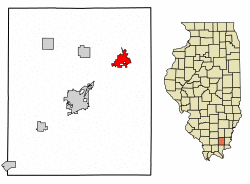 Location of Eldorado in Saline County, Illinois.
