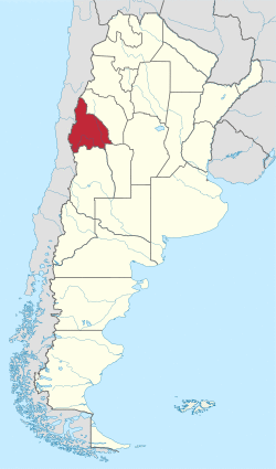 Location of San Juan within Argentina