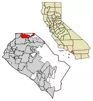 Location of Brea in Orange County, California.