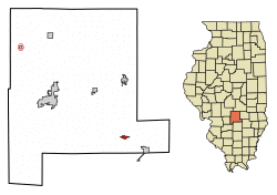 Location of St. Peter in Fayette County, Illinois.