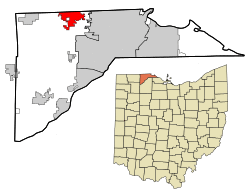 Location in Lucas County and the state of Ohio.
