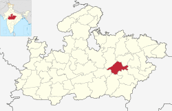 Location of Jabalpur district in Madhya Pradesh