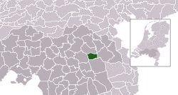 Highlighted position of Boekel in a municipal map of North Brabant