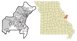 Location of Huntleigh, Missouri