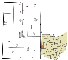 Location in Darke County and the state of Ohio.